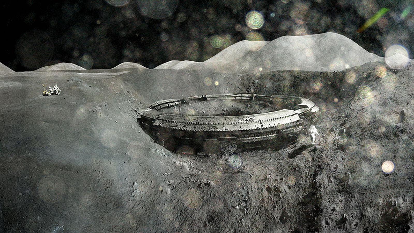 Корабль на поверхности луны