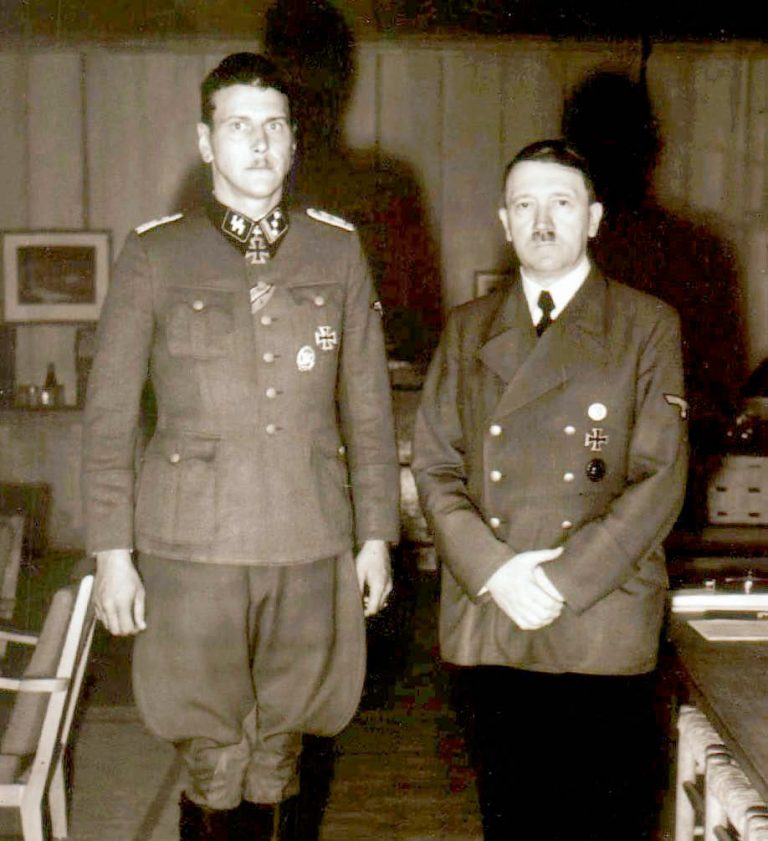 Adolf Hitler with personal guard and special agent Otto Skorzeny ...