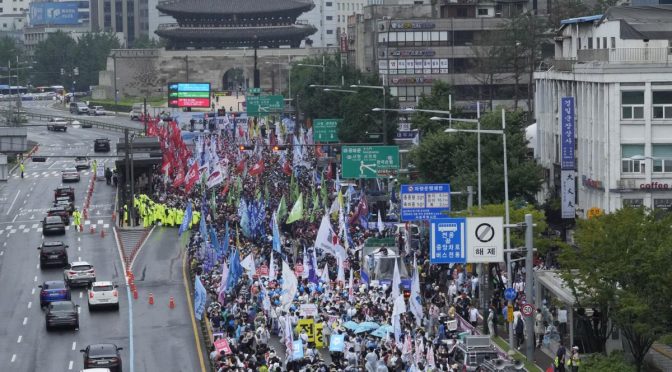 “This Land is Not a U.S. Base” |  South Korea Massive Protest Ignored by U.S. Media